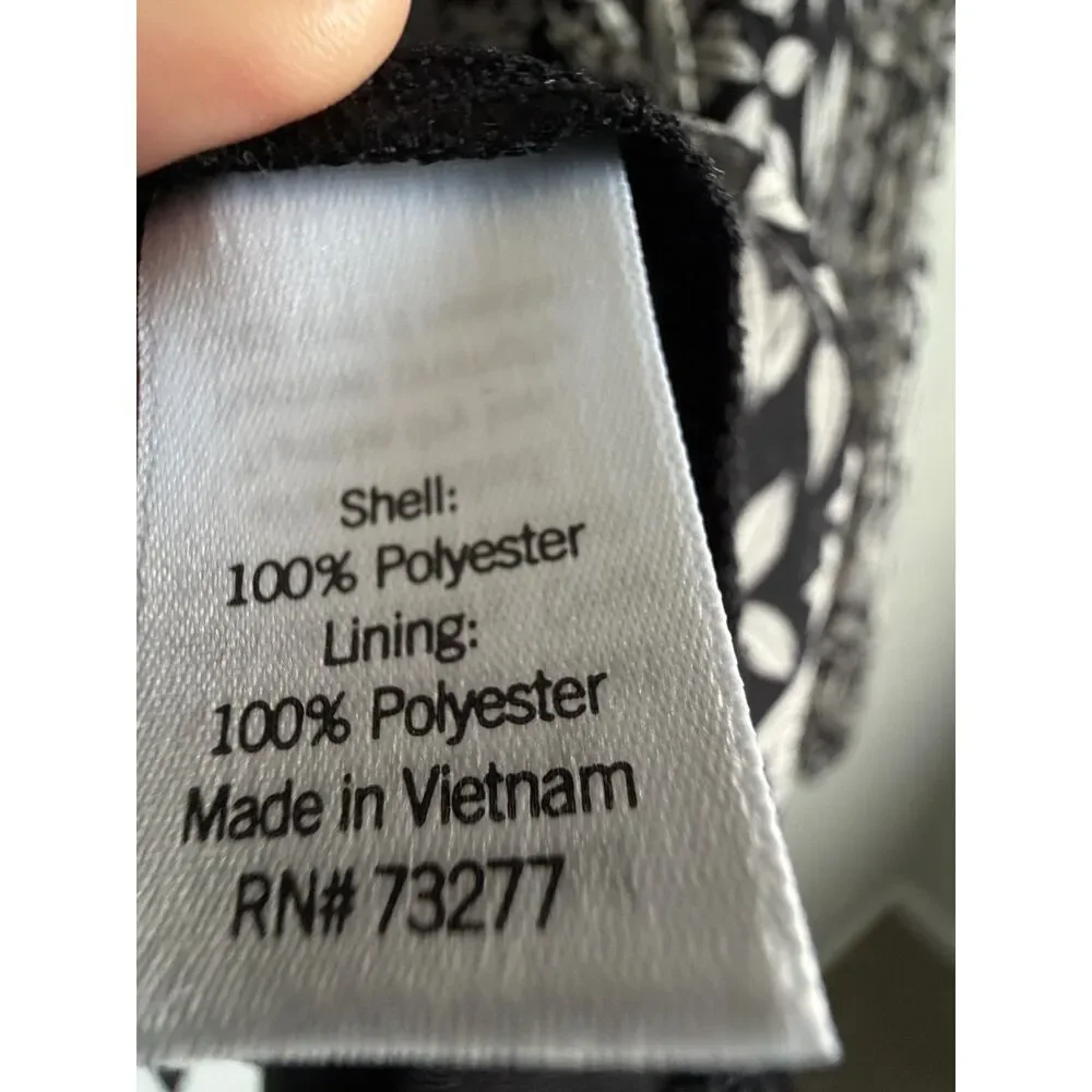 LC Lauren Conrad Black White Bird Print Sheer Peasant Blouse Size M - Picture 5 of 10